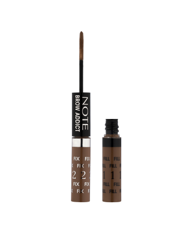 Brow addict, Produs 2-în-1 pentru sprâncene: cremă colorată rezistentă și gel stilizator.10 ml, light brown