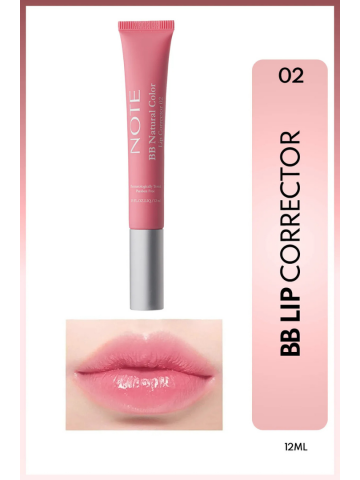 Note BB Lip Corrector 02 hidratează, uniformizează culoarea buzelor și oferă un luciu natural roz. Cu peptide pentru volum, unt