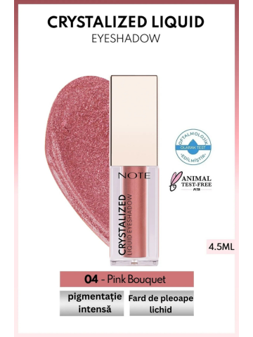 Note Cosmetics Crystalized Fard de Pleoape Lichid Metalic - 04 Pink Bouquet
